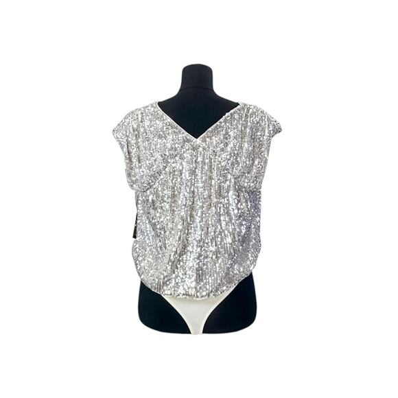 Express Silver Sequin Bodysuit - Women's Small - Picture 5 of 7